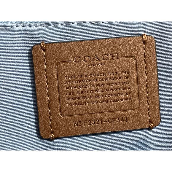 Coach Backpack + Wristlet Set – All Blue Signature Logo – Matching Pair - Picture 9 of 14